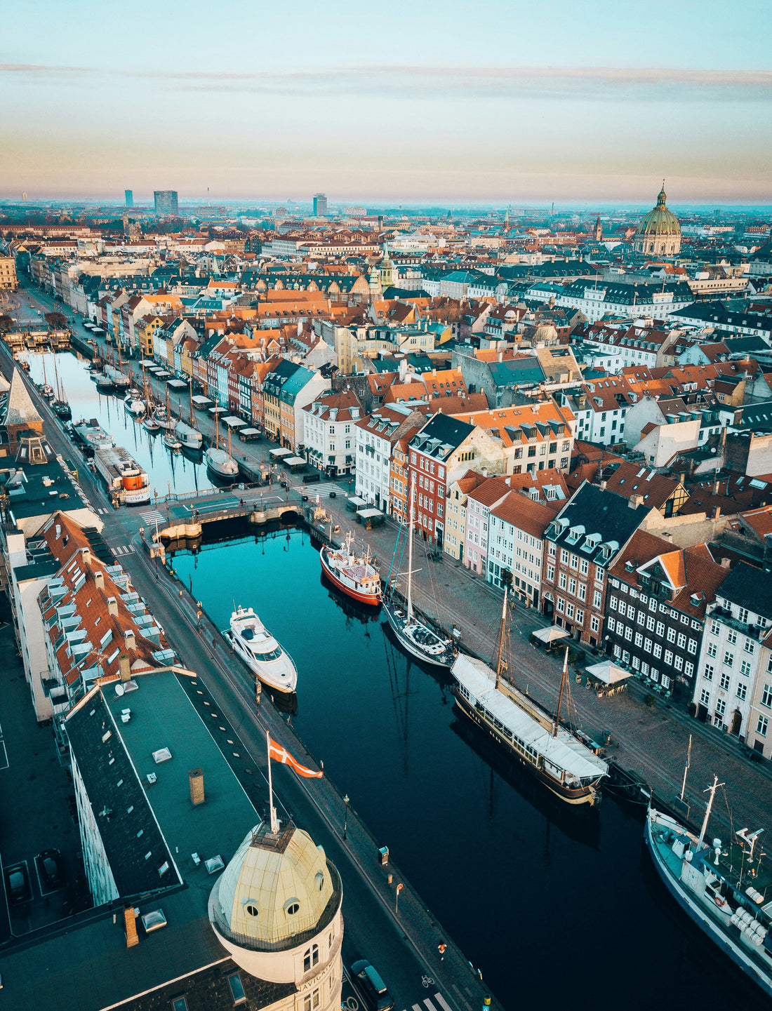 A family on bikes in Copenhagen, Denmark, after moving from the US
